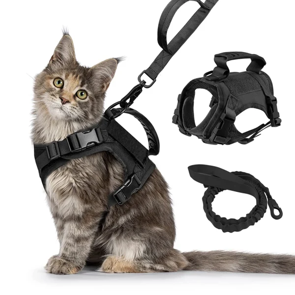 Tactical Cat Harness with Leash Set