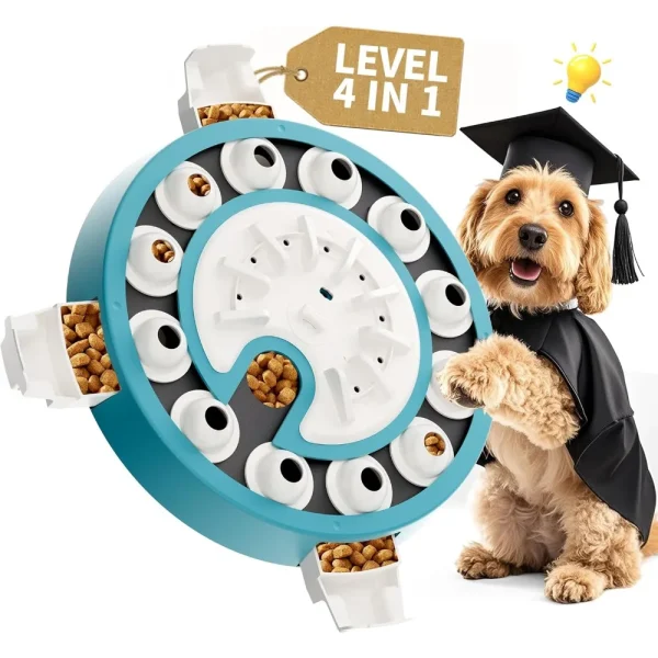 Dog Puzzle,Level 4 in 1 Interactive Toy