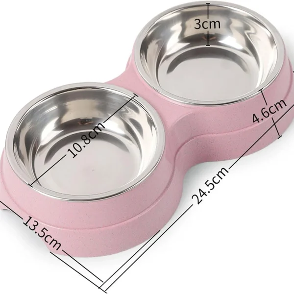 Double Pet Bowls Dog Food Water