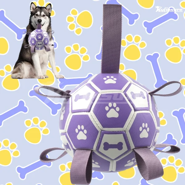 Dog Toys Soccer Ball with Straps,