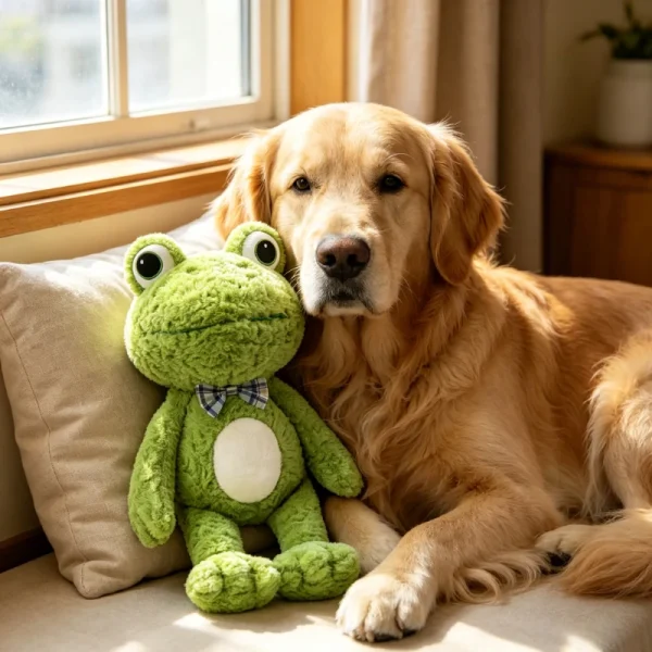 Chew-Resistant Frog Plush Dog Toy